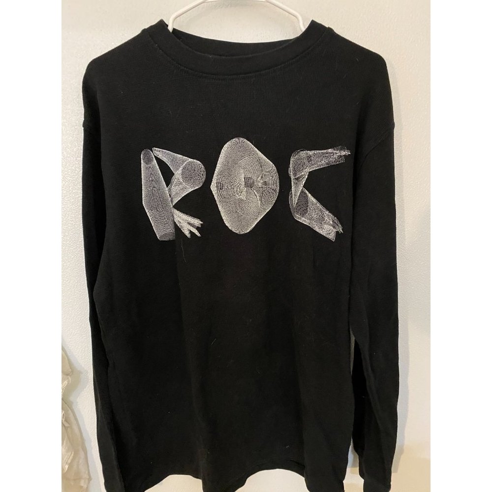 Rocawear Men's Thermal Shirt Long Sleeve Sz Large Black Waffle